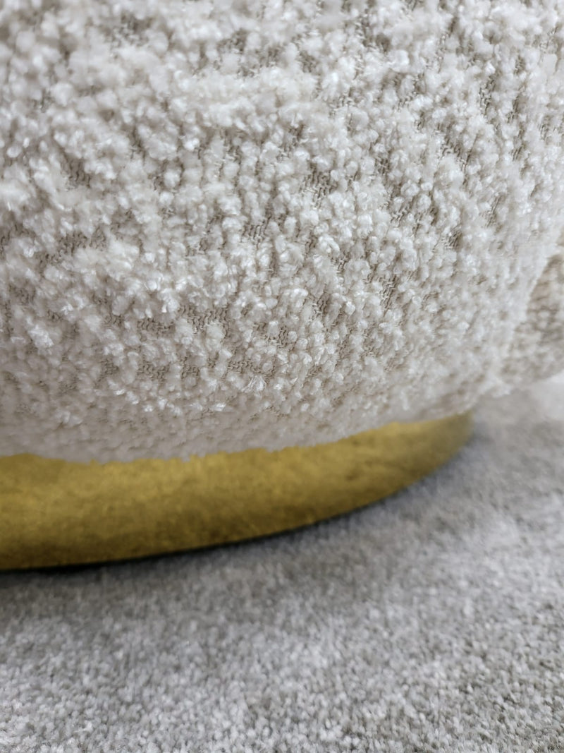 cloud sofa, boucle fabric sofa, gold trim, teddy bear fabric, comfy sofa, 