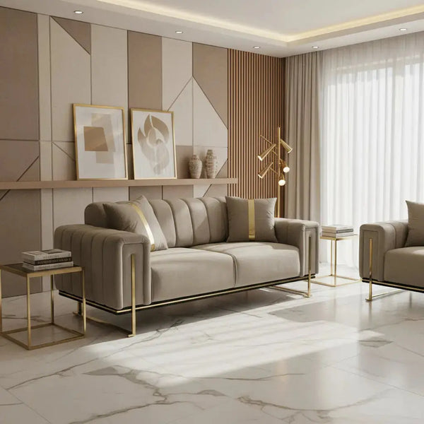 Genova 3+2 in Beige and Gold