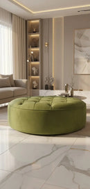 Round Sofa Half Upholstery Footstool