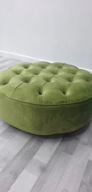 Round Sofa Half Upholstery Footstool