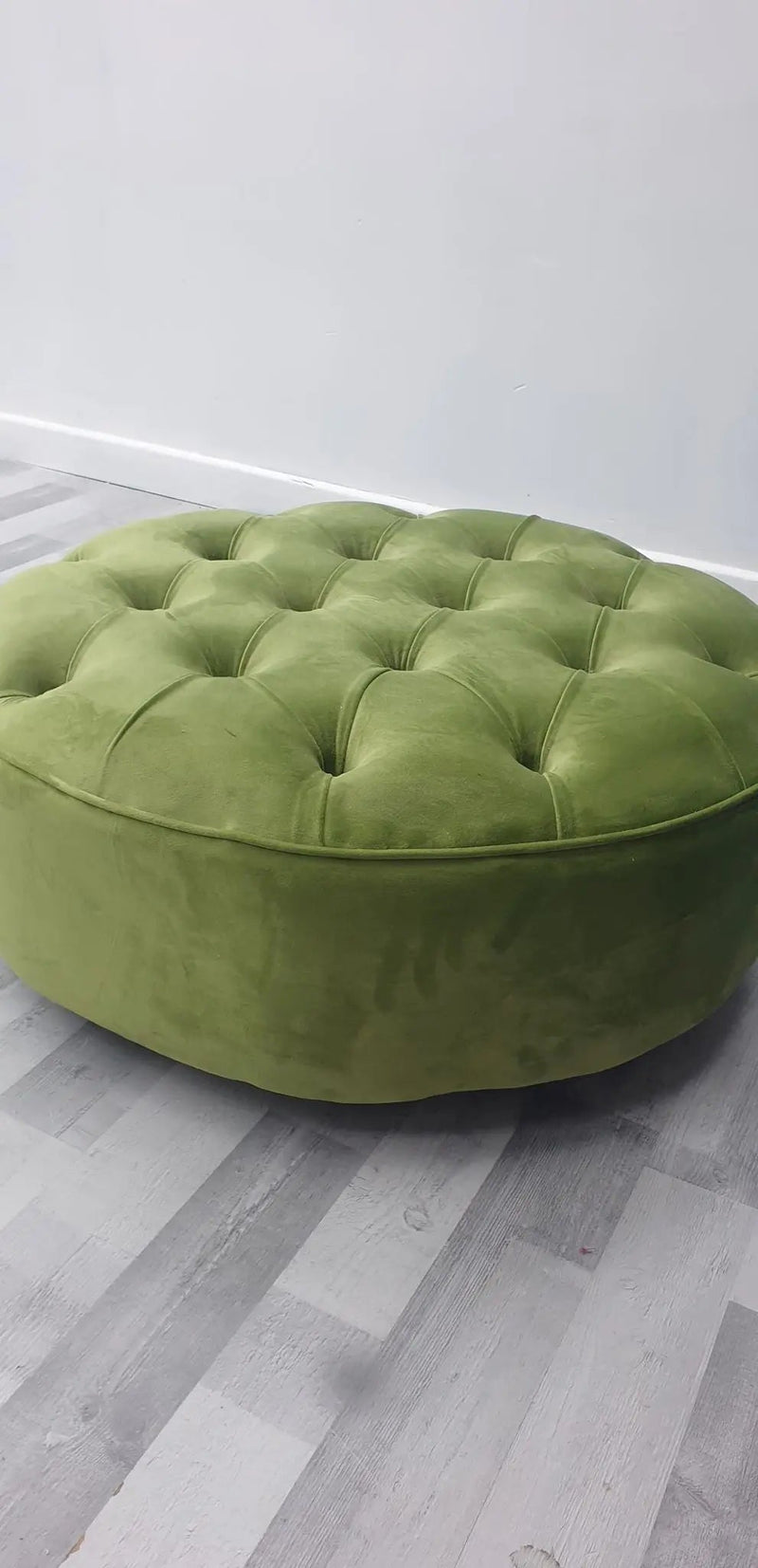 Round Sofa Half Upholstery Footstool