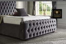 Ambassador Mirrored Bed in Plush Velvet – Bespoke Handcrafted Statement Design