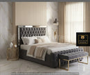 Ambassador Mirrored Bed in Plush Velvet – Bespoke Handcrafted Statement Design
