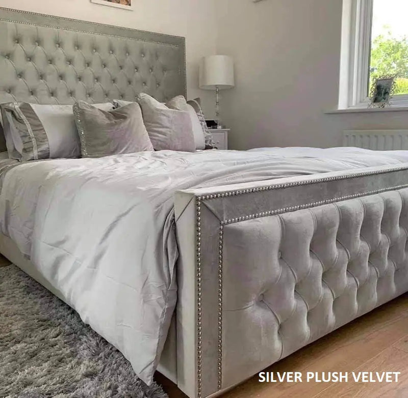 Arizona Plush Velvet Bed – Bespoke Handcrafted Bedstead (Made in the UK)