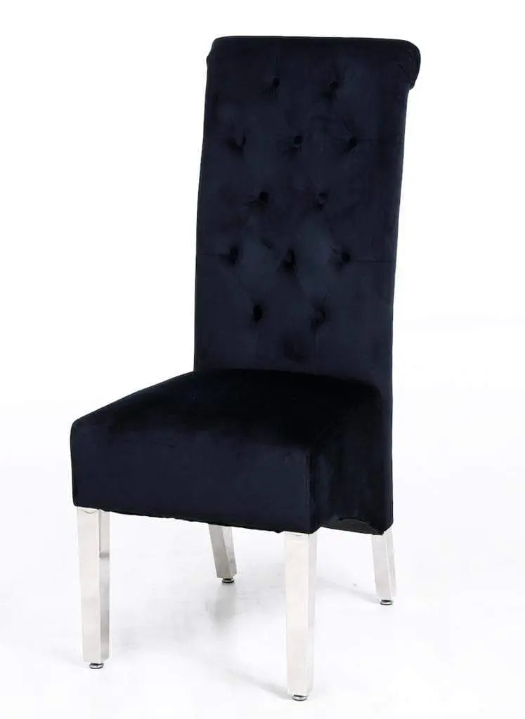 Sofia Dining Chairs Lion Knocker chrome legs