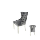 Chelsea Dark Grey Velvet Lion knocker Dining chair