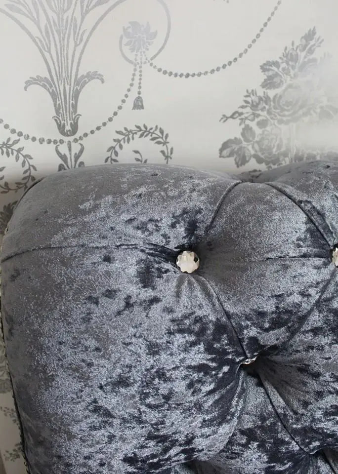 Sleigh Chesterfield Crushed Velvet Bedframe – Bespoke Handmade Design