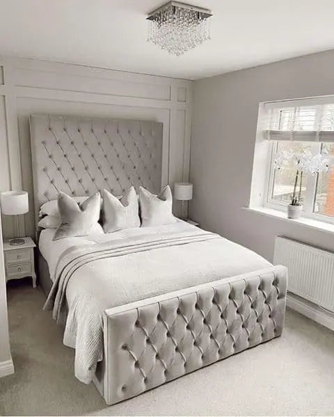 Phantom Plush Velvet Bed – Bespoke Handcrafted Upholstered Bedframe (Made in the UK)