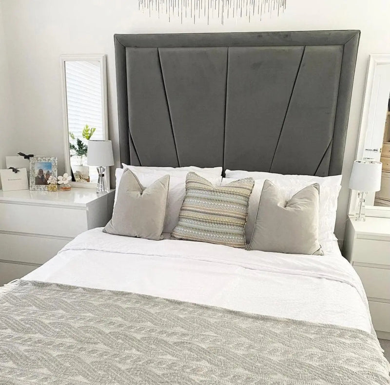 Lyon Plush Velvet Bed Frame – Bespoke Rolled Back Design, Handcrafted in the UK