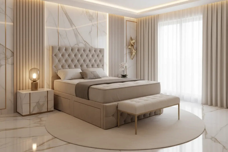 Charles Divan Bed with or without Drawers – Bespoke Upholstered Bedframe