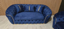 Ambassador 3+2 Seater Sofa Set – Navy Velvet with Gold Detailing | Modern Luxury Sofa CELEBRITY INTERIORS
