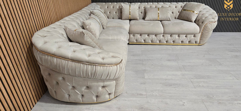 Ambassador corner in 270x270cm in Champagne and Gold