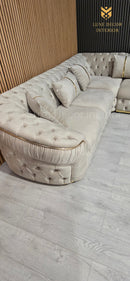 Ambassador 270cm x 270cm Corner Sofa – Champagne & Gold Finish