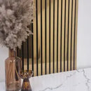 Acoustic Wood Slatted Wall Panels - Gold Metallic (Pack of 4) F I INTERIORS