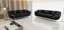 Kingston 3+2+1 Black Velvet Sofa Set – Chrome Detailing | Luxury Modern Suite Bespoke Beds