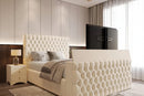 Alexandra TV Bed Frame with Integrated TV Lift – Upholstered Velvet