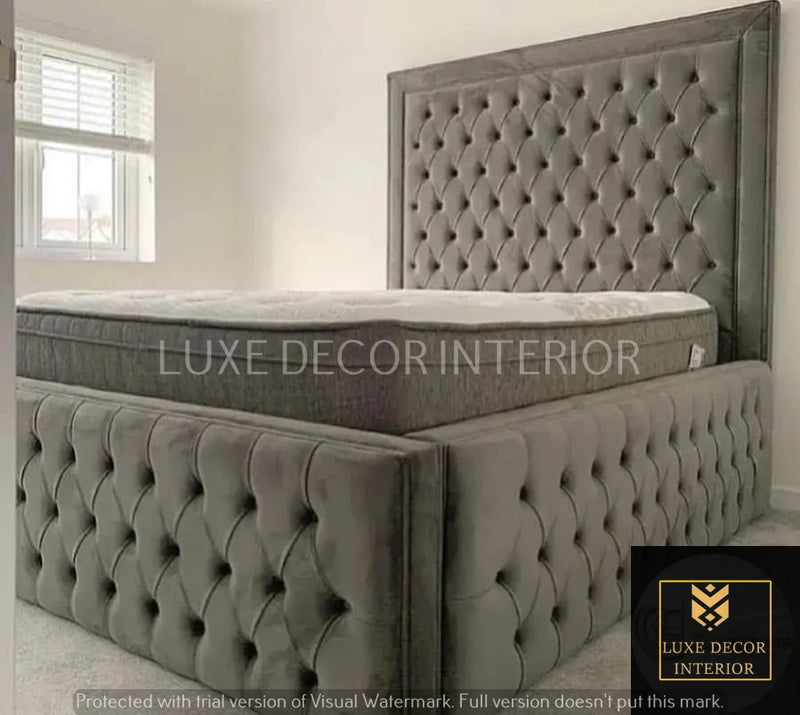 Ryman Plush Velvet Bed – Bespoke Handcrafted Bedstead (Made in the UK)