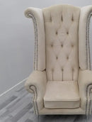 Queen Ann High Back Armchair – French Velvet & Lustro Velvet Range