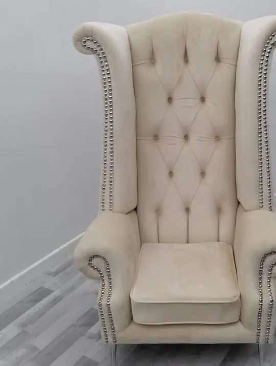 Queen Ann High Back Armchair – French Velvet & Lustro Velvet Range