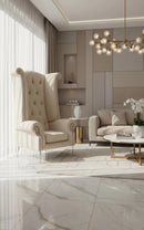 Queen Ann High Back Armchair – French Velvet & Lustro Velvet Range