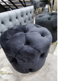 Khalifah Round Luxury Velvet Stools - Available In Many Colours