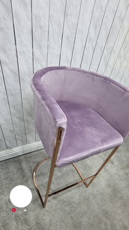 Hilton Luxury Metal Plating Barstool Lilac & Rose Gold