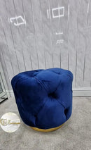 Khalifah Round Luxury Velvet Stools - Available In Many Colours