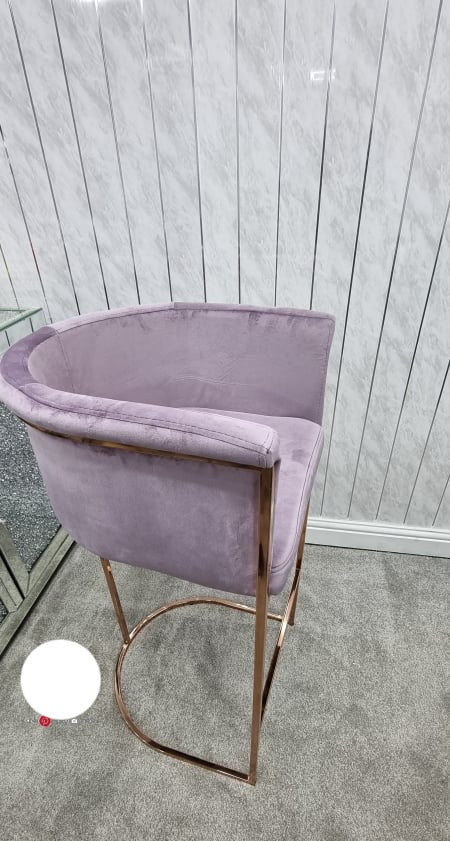 Hilton Luxury Metal Plating Barstool Lilac & Rose Gold