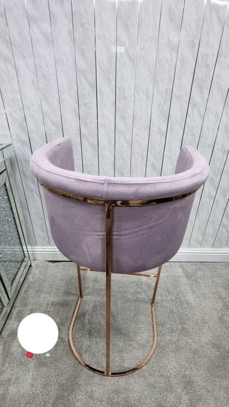 Hilton Luxury Metal Plating Barstool Lilac & Rose Gold