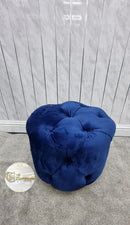 Khalifah Round Luxury Velvet Stools - Available In Many Colours