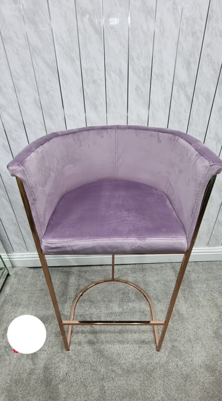 Hilton Luxury Metal Plating Barstool Lilac & Rose Gold