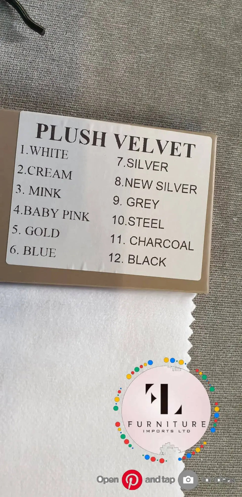 BEDFRAME SAMPLE - Plush Velvet Fabric Sample