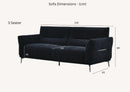 Aluxo Albany Sofa Range in Black Lux Boucle Fabric F I INTERIORS