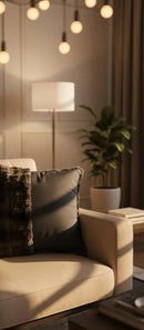 Neoma Grey  With Grey Fur Cushion