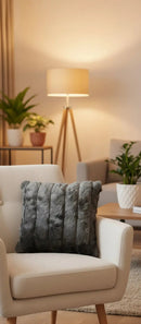 Neoma Blue With Grey Fur Cushion