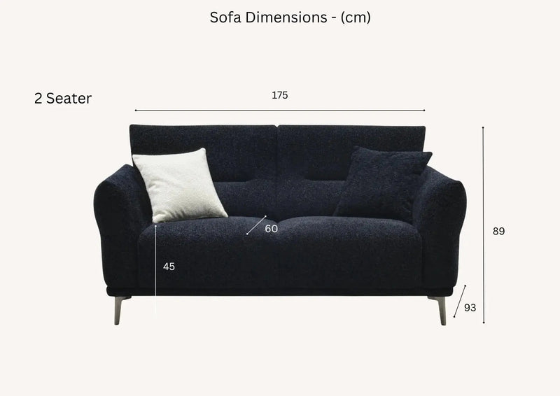 Aluxo Albany Sofa Range in Black Lux Boucle Fabric F I INTERIORS