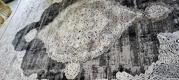 Santorini Rug 240 x 145 Grey Dark Grey, Silver