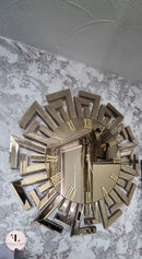 Aztec Mirrored Wall Clock