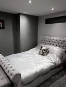 Sleigh Chesterfield Crushed Velvet Bedframe – Bespoke Handmade Design