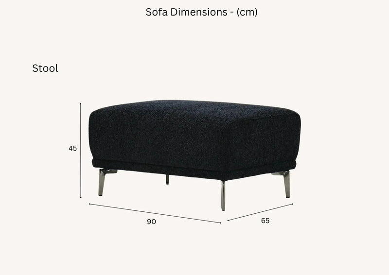 Aluxo Albany Sofa Range in Black Lux Boucle Fabric F I INTERIORS