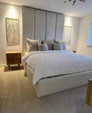 Pandora Plush Velvet Bed – Bespoke High Headboard Bedstead (Handmade in the UK)