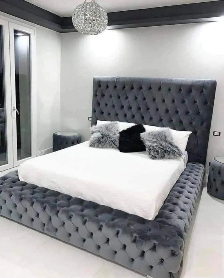 Park Lane Plush Velvet Bed Frame – Bespoke Handcrafted Chesterfield Design