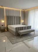 Athena Wingback Plush Velvet Bed – Bespoke Handcrafted Bedstead (Made in the UK)