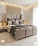 Apollo Wingback Plush Velvet Bed – Bespoke Handcrafted Bedstead (Made in the UK)