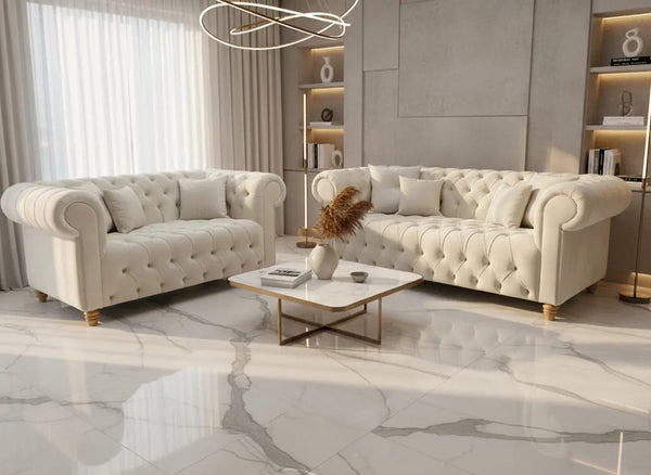 LEXI CHESTERFIELD FRENCH VELVET SOFA RANGE