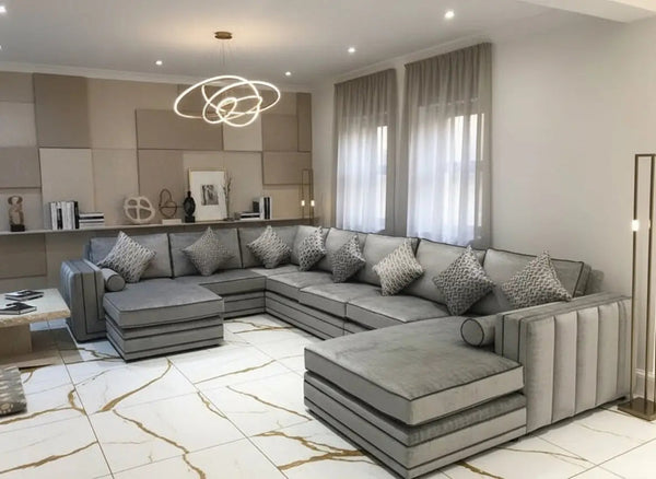 LOUISIANA FRENCH VELVET U CORNER SOFA RANGE