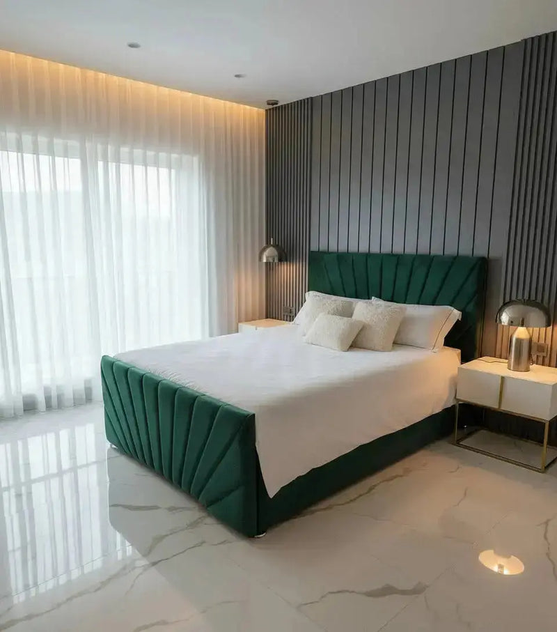 Sumara Divan Ottoman Bed in Plush Velvet – Handmade Luxury Storage Bed