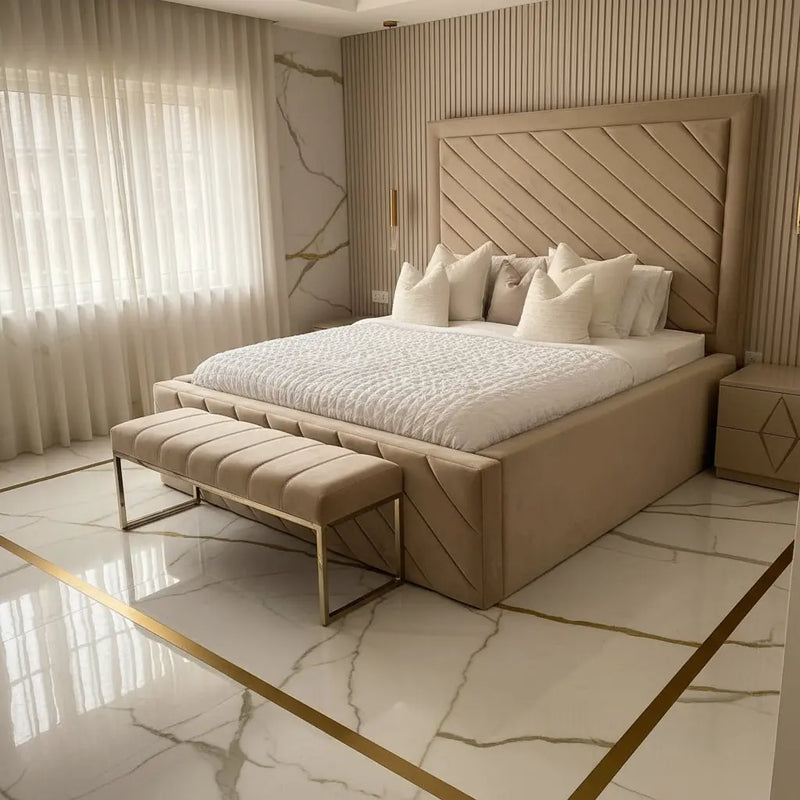 Duke Plush Velvet Bed – Bespoke Handcrafted Bedstead (Made in the UK)