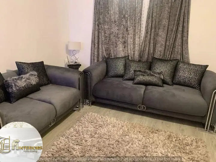 Elmira 3 seater Grey and Chrome