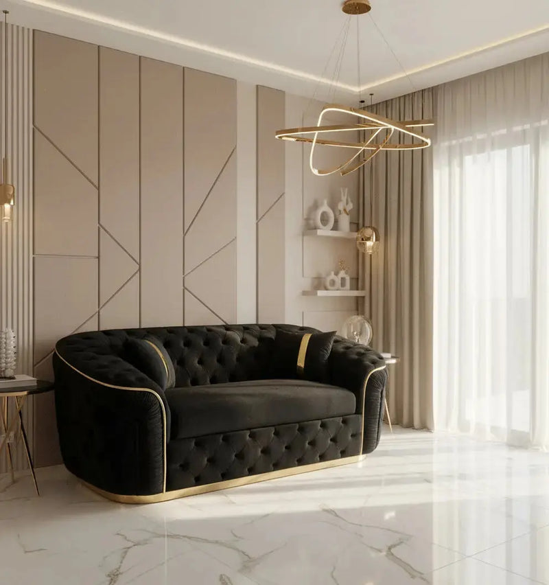 Ambassador 2 Seater In Black & Gold